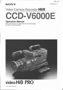 Sony CCD V 6000 E manual. Camera Instructions.